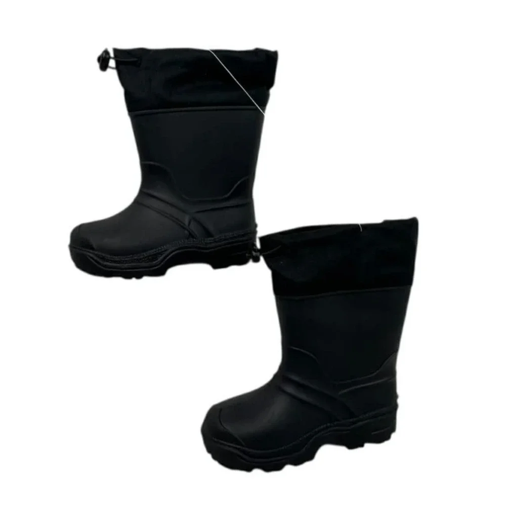 Wonder Nation Unisex Size 7 Black Winter Insulated To -25 degrees Rubber‎ Boots